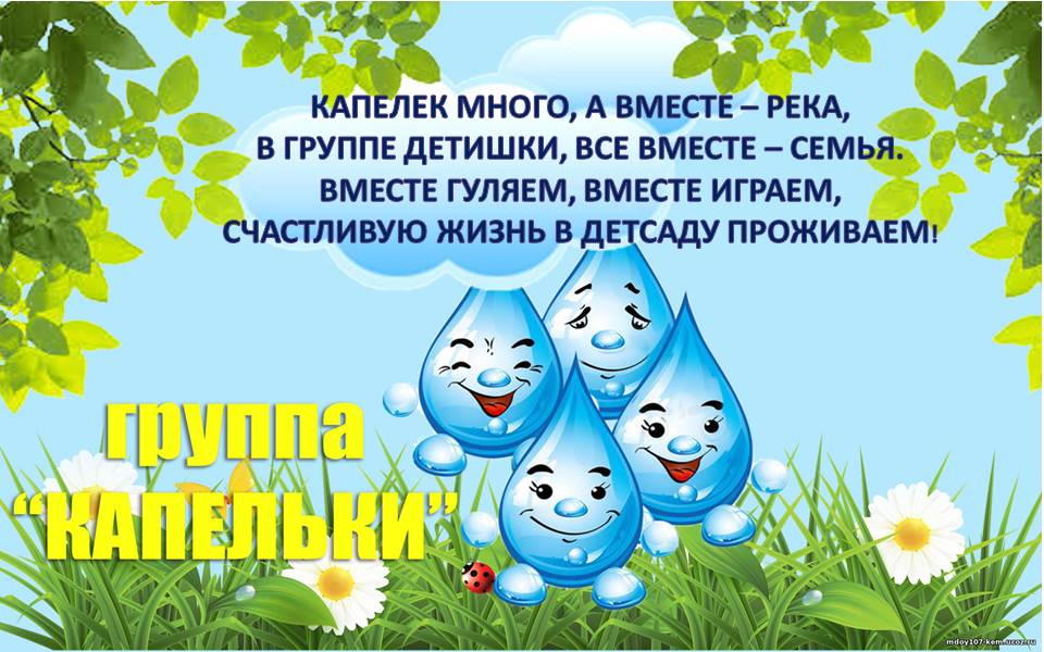 Группа капелька в детском саду оформление шаблоны